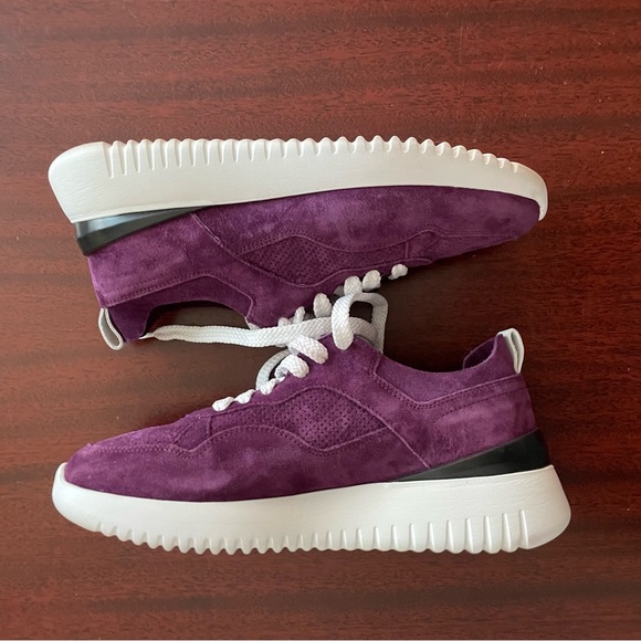 D’acquasparta Firenze Women’s Purple Suede Leather Sneakers Made in Italy - Picture 1 of 10